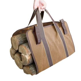 Canvas Logging Bag Portable And Large Capacity (Color: Khaki)