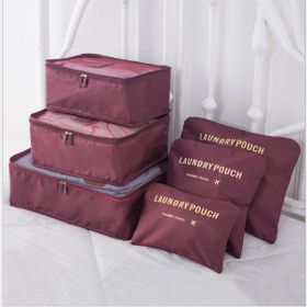 6 PCS Travel Storage Bag Set for Clothes Tidy Organizer (Color: Purple)