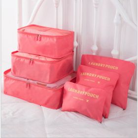 6 PCS Travel Storage Bag Set for Clothes Tidy Organizer (Color: Red)