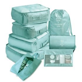 8-piece Set Luggage Divider Bag Travel Storage Clothes Underwear Shoes Organizer Packing Cube Bag (Option: Bright blue-8 piece set)