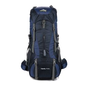 Professional Mountaineering Package Outdoor Camping Backpack Large Capacity Leisure (Color: Dark Blue)