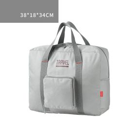 Travel Bag Luggage Storage Bag Foldable Large Capacity Men And Women Canvas Luggage Bag Trolley Bag Travel Bag Ready-To-Produce Bag (Option: Gray medium)