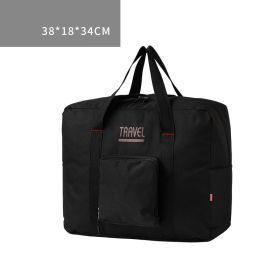 Travel Bag Luggage Storage Bag Foldable Large Capacity Men And Women Canvas Luggage Bag Trolley Bag Travel Bag Ready-To-Produce Bag (Option: Black medium)