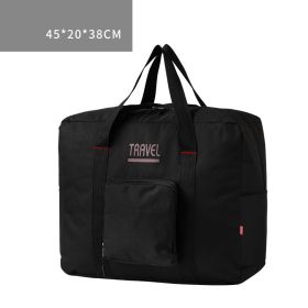 Travel Bag Luggage Storage Bag Foldable Large Capacity Men And Women Canvas Luggage Bag Trolley Bag Travel Bag Ready-To-Produce Bag (Option: Black large)