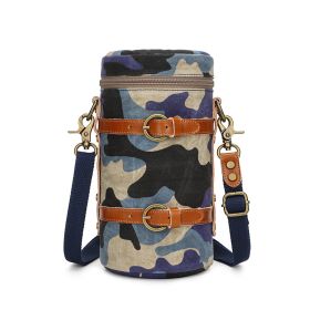 Seven-color Cotton SLR Camera Storage Bag Waterproof Canvas Camera Bag (Option: Camouflage blue-S)