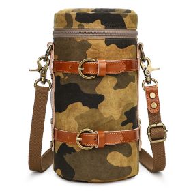 Seven-color Cotton SLR Camera Storage Bag Waterproof Canvas Camera Bag (Option: Camouflage yellow-L)