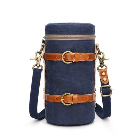 Seven-color Cotton SLR Camera Storage Bag Waterproof Canvas Camera Bag (Option: Blue-S)