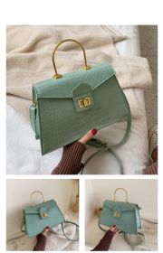 Autumn And Winter New Trendy Fashion Wild One-shoulder Portable Messenger Small Square Bag (Color: Green)