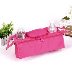 New Baby Stroller Hanging Bag Insulation Storage Bag (Color: Pink)