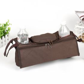 New Baby Stroller Hanging Bag Insulation Storage Bag (Color: Brown)