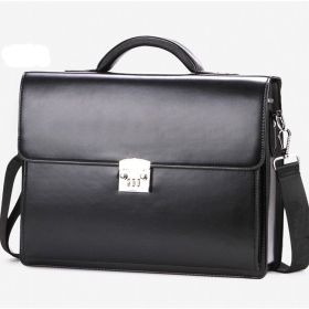 Men's Business Briefcase With Portable Code (Option: Black-38X10X18cm)