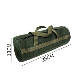 Large  Canvas Electrician's Tool Bag Wear-resistant Portable (Option: Round bag 35x13 cm)