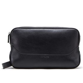 Men's Genuine Leather Vintage First Layer Leather Clutch (Color: Black)