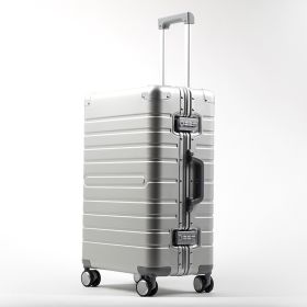 All Aluminum Magnesium Alloy Trolley Case Universal Wheel Metal Box (Option: Silver-20inch)