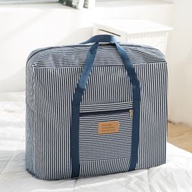 Thickened Extra Large Oxford Quilt Storage Bag Waterproof (Option: Navy blue stripes-Medium)