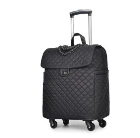 Large Capacity Waterproof Travel Bag Universal Wheel Luggage (Color: Black)