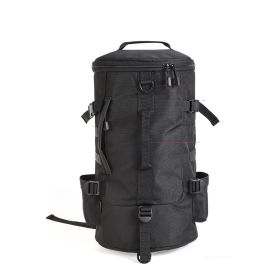 Cylindrical Fishing Gear Backpack Cylindrical Rod Satchel (Color: Black)