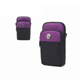 Men's Waist Bag Vertical Small Satchel Carry (Color: Purple)