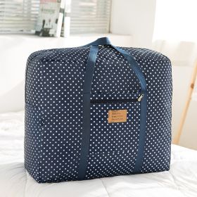 Thickened Extra Large Oxford Quilt Storage Bag Waterproof (Option: Navy blue dot-Medium)