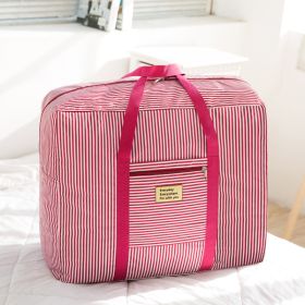 Thickened Extra Large Oxford Quilt Storage Bag Waterproof (Option: Rose stripes-Medium)