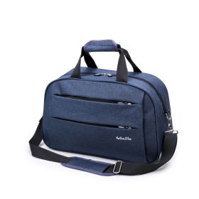 Men's Travel Bag Portable Sports Fitness Folding Waterproof (Option: Denim blue dry and wet separat-S)