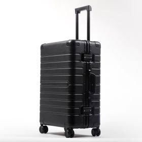 All Aluminum Magnesium Alloy Trolley Case Universal Wheel Metal Box (Option: Black-20inch)