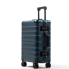 All Aluminum Magnesium Alloy Trolley Case Universal Wheel Metal Box (Option: Blue-20inch)