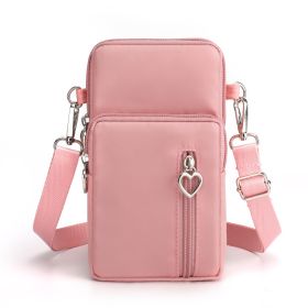 Girls Wallet Wallet Pocket Ladies Messenger Money Bag Card Case Ladies Ladies Wallet Small Bag Mini Shoulder Mobile Phone Bag (Option: Light pink-Small)